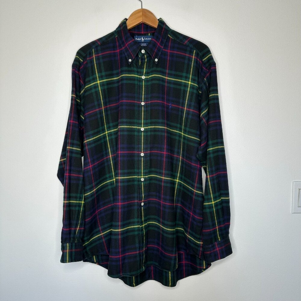 Ralph Lauren Blake Button Down Shirt Flannel Plaid Large